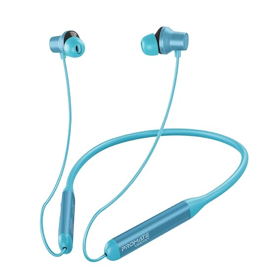 Promate Velcon Wireless Neckband in Ear Earphones, Hd Active Noise Cancelling Bluetooth Earphones with Anti-Slip Neckband (4 color options)