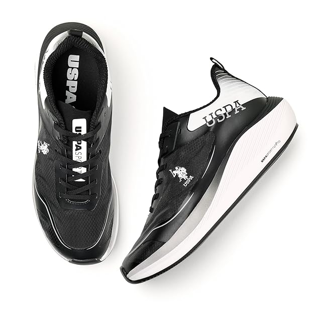U.S. POLO ASSN. Men Lace Up Running Shoes (BLACK)