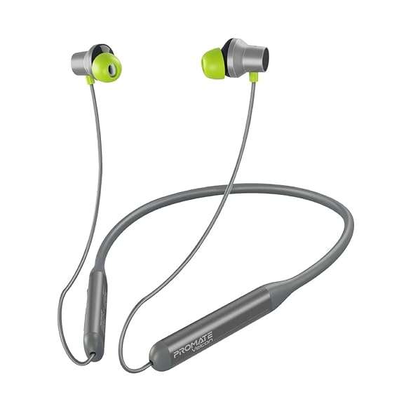 Promate Velcon Wireless Neckband in Ear Earphones, Hd Active Noise Cancelling Bluetooth Earphones with Anti-Slip Neckband (4 color options)