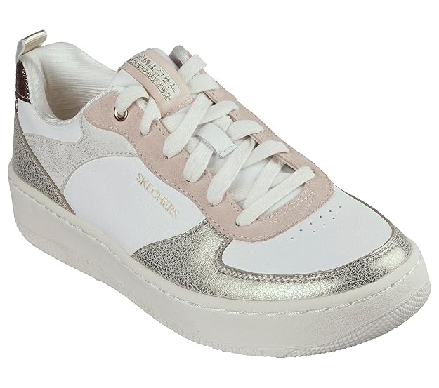 Skechers Women Sport Court 92 Sheer Shine Lace Up Shoe (Multicoloured)