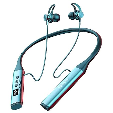 iFAST Digital Display Bluetooth 5.4 Wireless Neckband Earphone with Mic | Up to 50 Hours Music Playtime (Black)