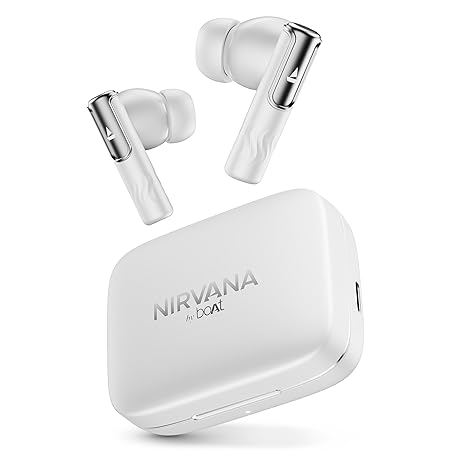 boAt Nirvana Ivy, 50dB Hybrid Active Noise Cancellation, 360º Spatial Audio,Fast Charge, v5.3 Bluetooth Earbuds (2 Color options)