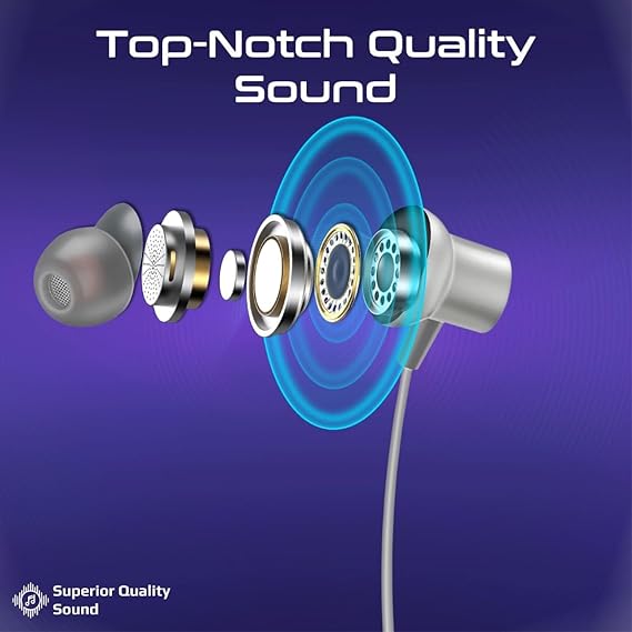 Promate Leap in Ear Neckband Earphones,Premium Dynamic Hd Sporty Neckband Earphones | 150H Playtime (2 color options)
