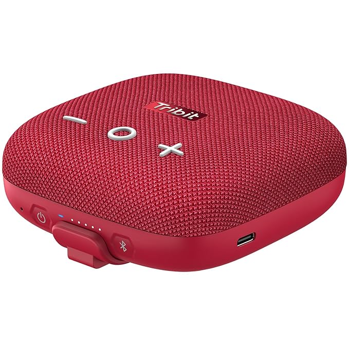 Tribit StormBox Micro 2 Portable Speaker: 90dB Loud Sound Deep Bass IP67 Waterproof Small Speaker Built-in Strap, 12H Playtime (2 color options)