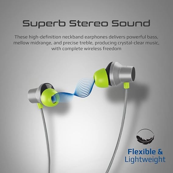 Promate Velcon Wireless Neckband in Ear Earphones, Hd Active Noise Cancelling Bluetooth Earphones with Anti-Slip Neckband (4 color options)