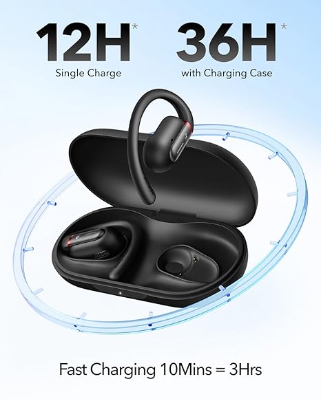 soundcore by Anker V30I Open-Ear Open Ear Headphones, 36H Playtime,Bluetooth 5.3,App Control,Clear Calls,Wireless Earbuds (Black)