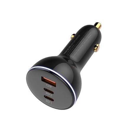 LDNIO C102 3 in 1 car Quick Charge 130W Laptop Mobile Cell Phone 100W 30W qc3.0 Dual pd Type c high Power 3 Ports car Charger