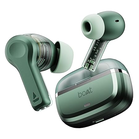 boAt Nirvana Space, 360º Spatial Audio, Active Noise Cancellation (~32dB), 100Hrs Battery, v5.3 Bluetooth Earbuds (5 Color options)