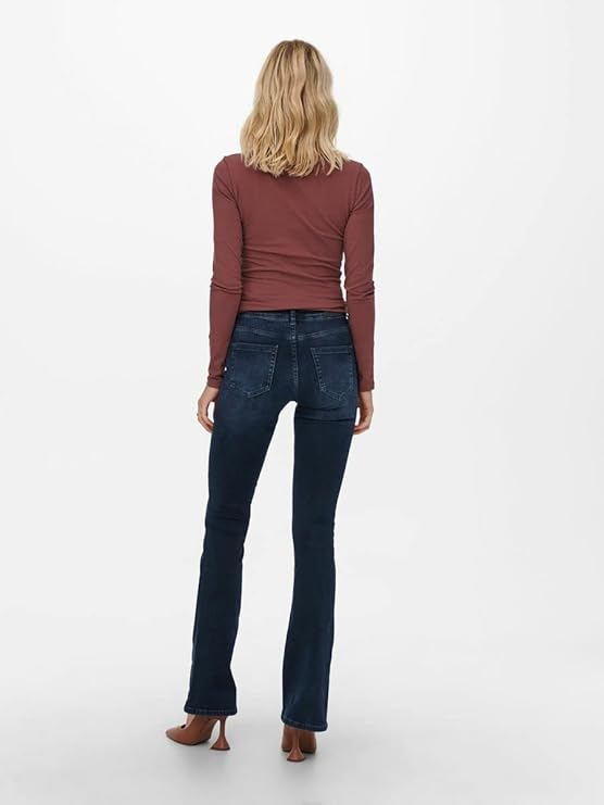 ONLY Flare Fit Ankle Length Cotton Womens Jeans