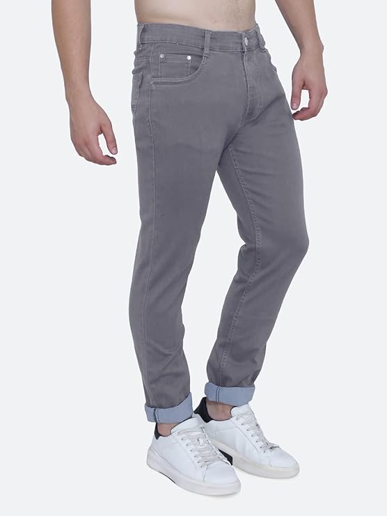 Awack Strechable Denim Regular Fit Mid Waist Light Weight Soft Feel Stretchable Denim Jeans Pant for Men