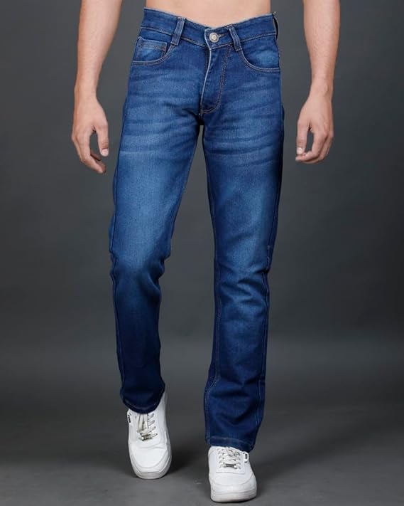 EYEBOGLER Men's Jeans Pant Slim Fit Stretchable Casual Wear Mid Rise Cotton Blend Denim