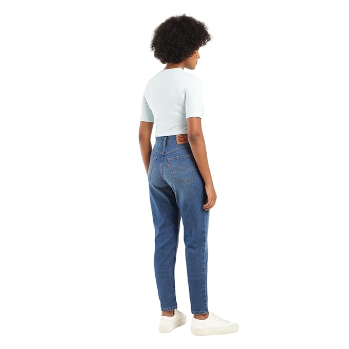 Levi's Women's Mom Loose Tapered Fit High Rise Blue Jeans