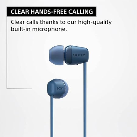 Sony WI-C100 Wireless Headphones with Customizable Equalizer for Deep Bass & 25 Hrs Battery (4 color options)