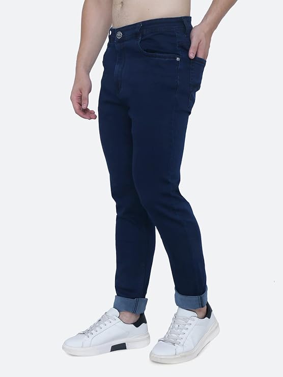 Awack Strechable Denim Regular Fit Mid Waist Light Weight Soft Feel Stretchable Denim Jeans Pant for Men