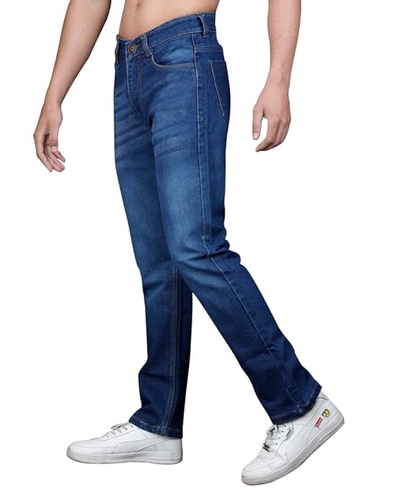 EYEBOGLER Men's Jeans Pant Slim Fit Stretchable Casual Wear Mid Rise Cotton Blend Denim