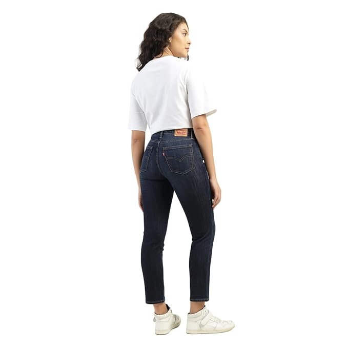 Levi's Women's High Rise 724 Slim Straight Fit Dark Blue Jeans