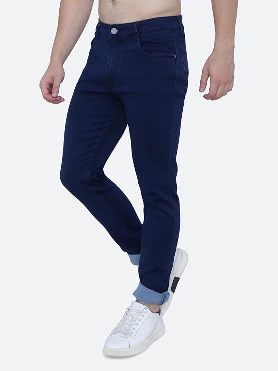 Awack Strechable Denim Regular Fit Mid Waist Light Weight Soft Feel Stretchable Denim Jeans Pant for Men