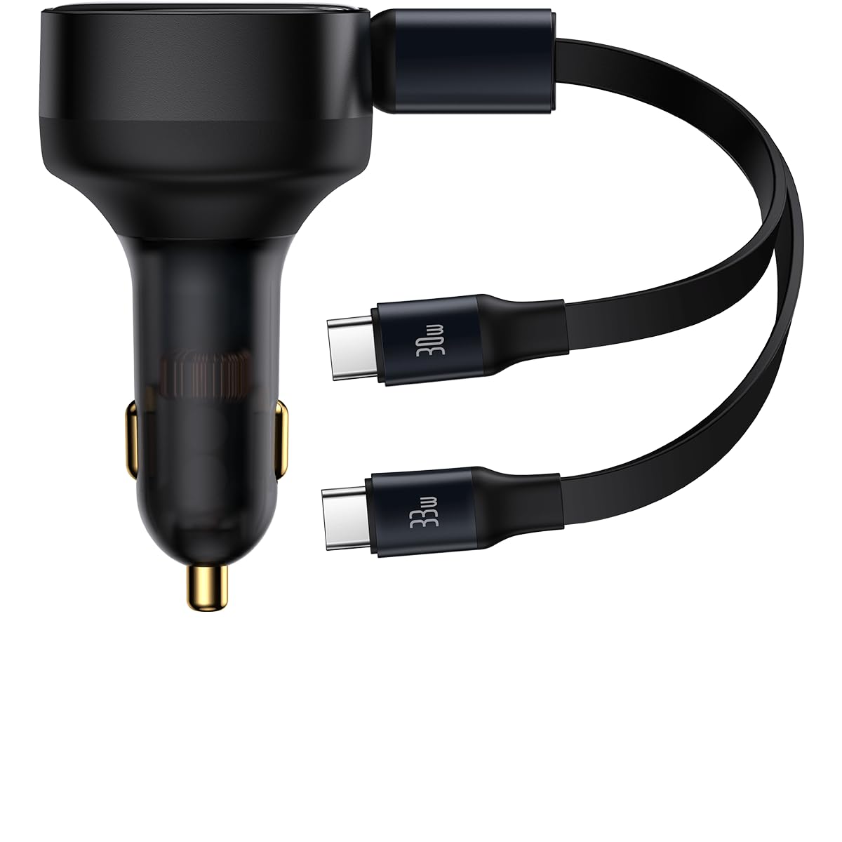 USB C Car Charger, Baseus Retractable Type C Car Charger 2-in-1 Car Charger 33W, Fast Car Charger Adapter