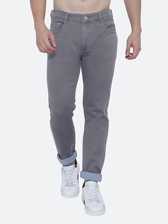 Awack Strechable Denim Regular Fit Mid Waist Light Weight Soft Feel Stretchable Denim Jeans Pant for Men