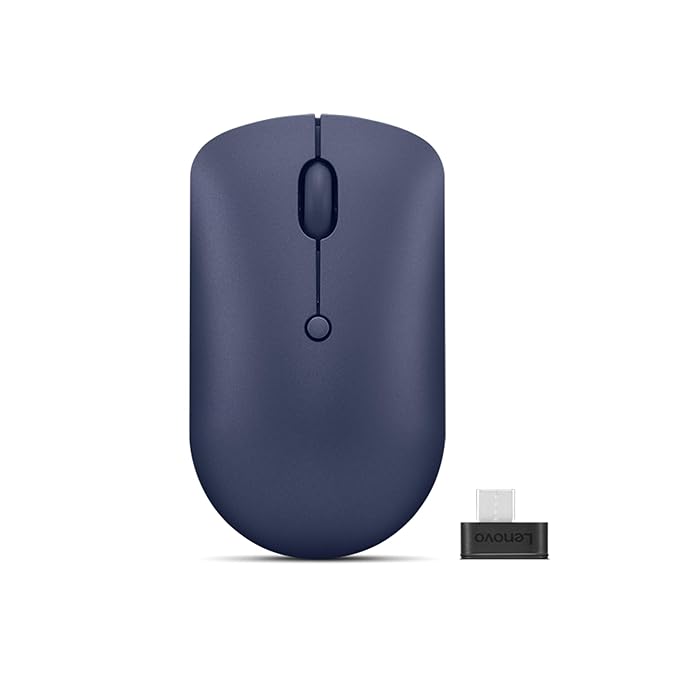 Lenovo 540 USB-C Compact Wireless Mouse (2400 DPI Sensor, 2.4GHz Wireless Nano USB, 4-Button (left click, right click, scroll click, DPI)|Ambidextrous Design | 3 Year Warranty |Abyss Blue)