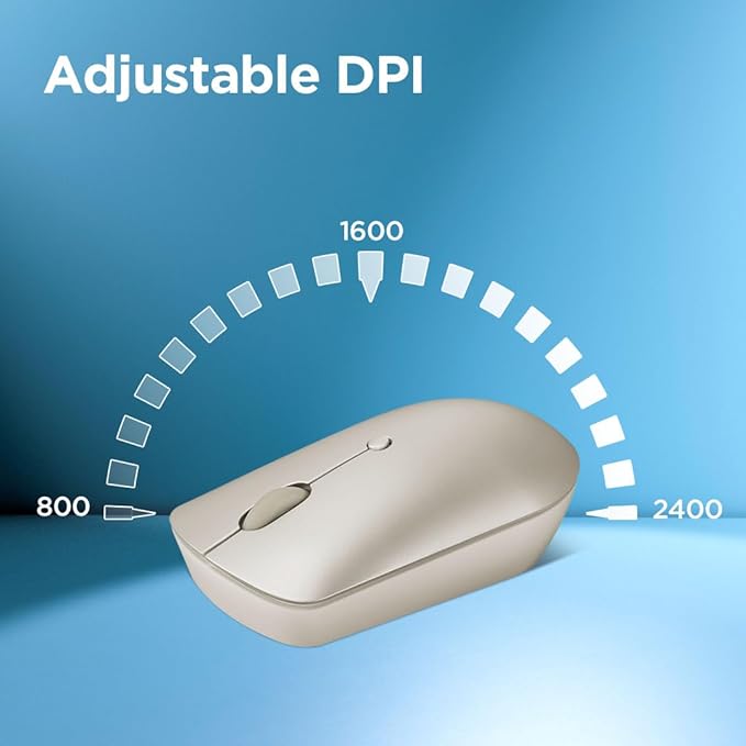 Lenovo 540 USB-C Compact Wireless Mouse (2400 DPI Sensor, 2.4GHz Wireless Nano USB, 4-Button (Left Click, Right Click, Scroll Click, DPI)|Ambidextrous Design|