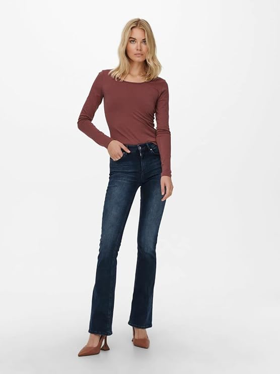 ONLY Flare Fit Ankle Length Cotton Womens Jeans