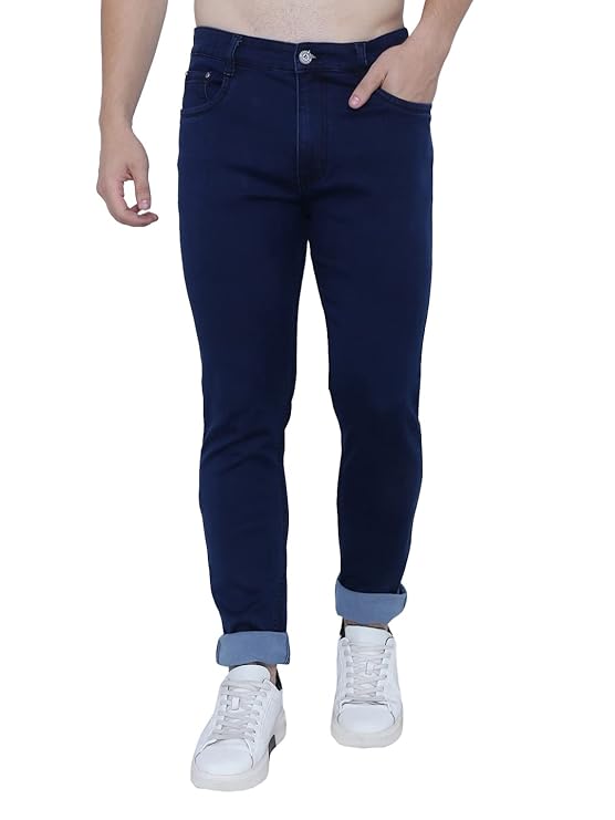 Awack Strechable Denim Regular Fit Mid Waist Light Weight Soft Feel Stretchable Denim Jeans Pant for Men