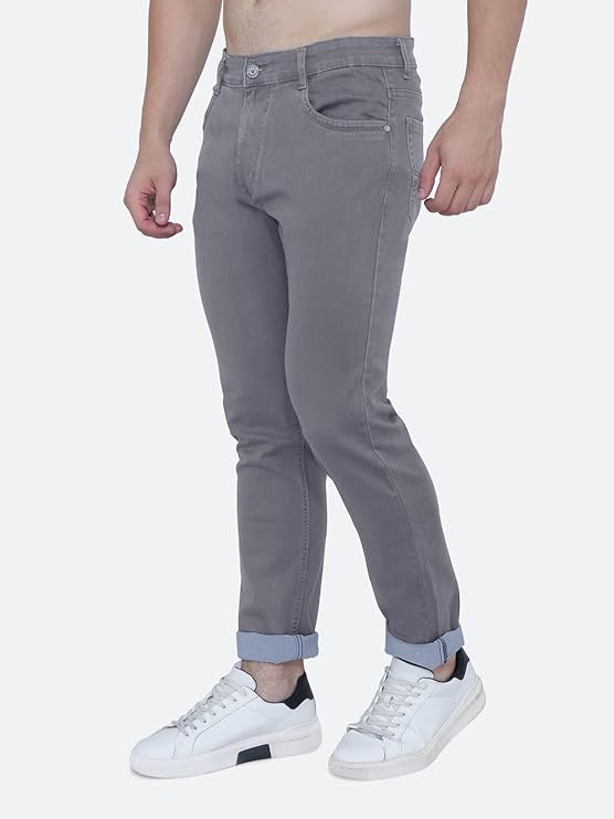 Awack Strechable Denim Regular Fit Mid Waist Light Weight Soft Feel Stretchable Denim Jeans Pant for Men