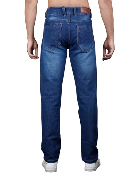 EYEBOGLER Men's Jeans Pant Slim Fit Stretchable Casual Wear Mid Rise Cotton Blend Denim