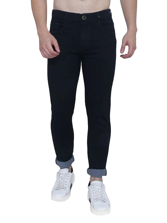 Awack Strechable Denim Regular Fit Mid Waist Light Weight Soft Feel Stretchable Denim Jeans Pant for Men
