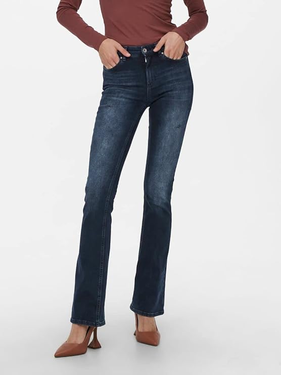 ONLY Flare Fit Ankle Length Cotton Womens Jeans