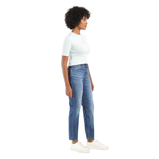 Levi's Women's Mom Loose Tapered Fit High Rise Blue Jeans