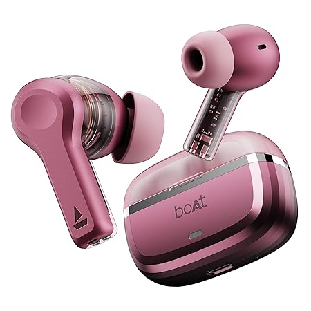 boAt Nirvana Space, 360º Spatial Audio, Active Noise Cancellation (~32dB), 100Hrs Battery, v5.3 Bluetooth Earbuds (5 Color options)