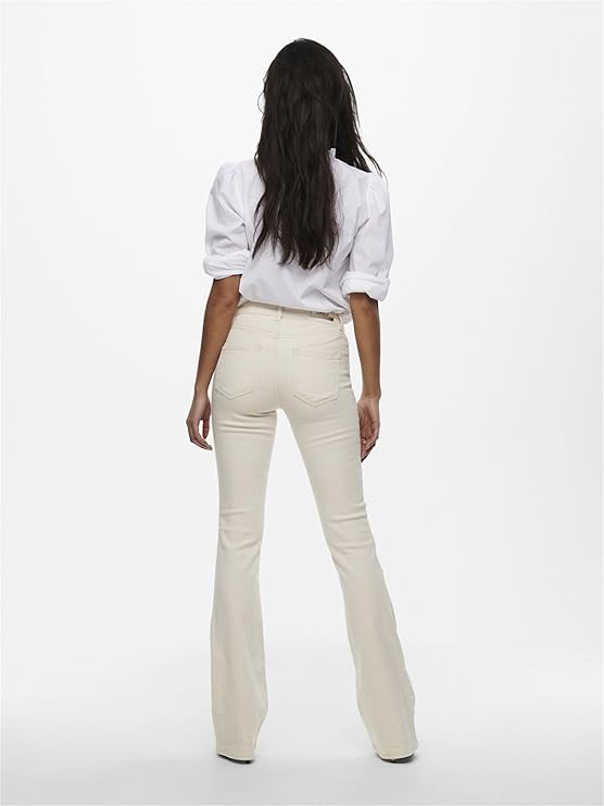 ONLY Women's Mid Rise Bootcut Flared Jeans | Stretchy & Stylish Retro Look