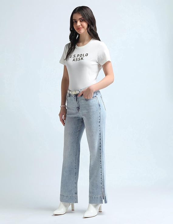 U.S. POLO ASSN. Women's Mid Rise Loose Jeans