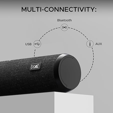 Boat Aavante bar 600 Bluetooth Soundbar with 25W RMS Boat Signature Sound, 2.0 Channel, Upto 7 Hours Playback (Jade Black)