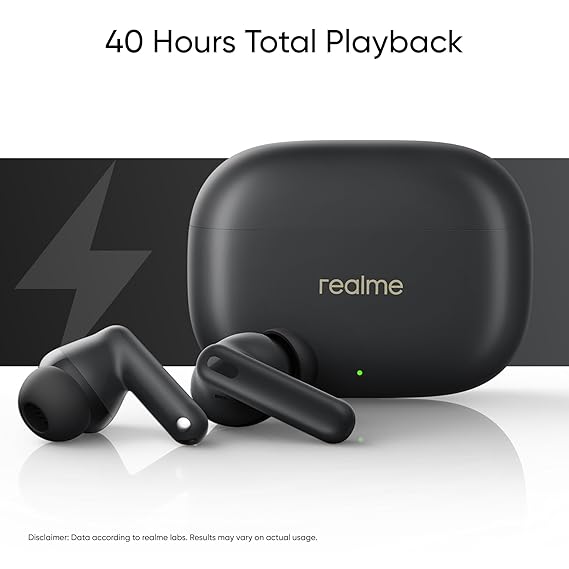 realme Buds T300 Truly Wireless in Ear Earbuds with 30dB ANC, 360° Spatial Audio Effect, Upto 40Hrs Battery (2 Color options)