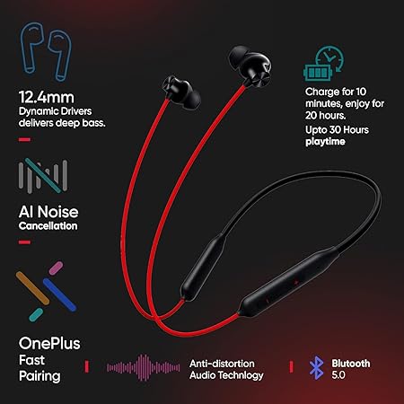 SHIVANI Neckband Pro 5 HD Mics,IP55 BT5.3 37Hours Long Play time Dual Device Connection Neckband (2 color options)