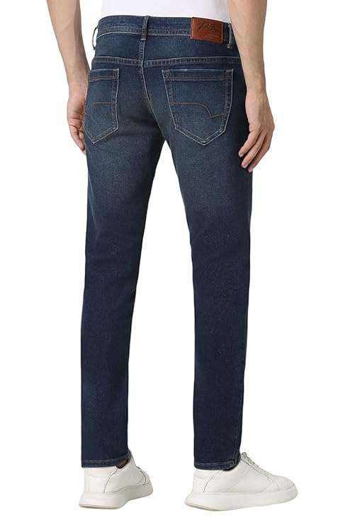 Peter England Men's Regular Fit Mid Rise Jeans