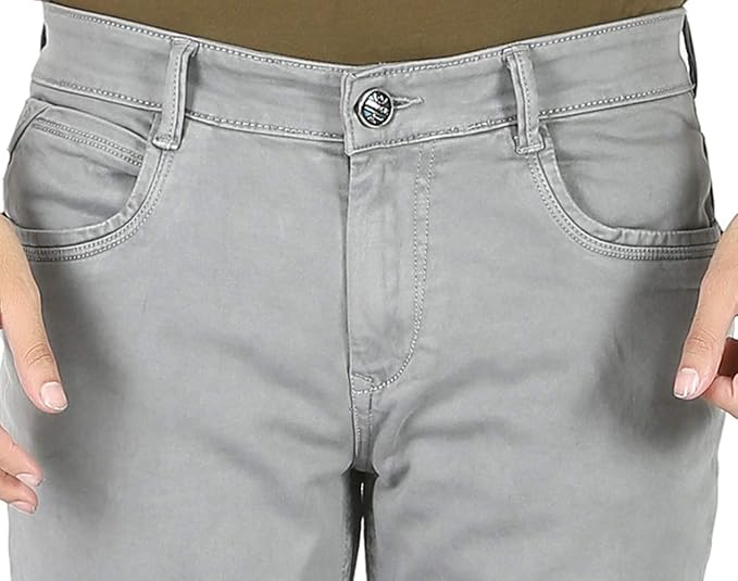 Basilio Cotton Knitted Fabric Stretchable Denim Regular Fit Mid Rise Jeans Pant for Men