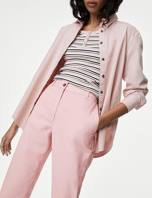 Marks & Spencer Cotton Rich Tea Dyed Slim Fit Chinos