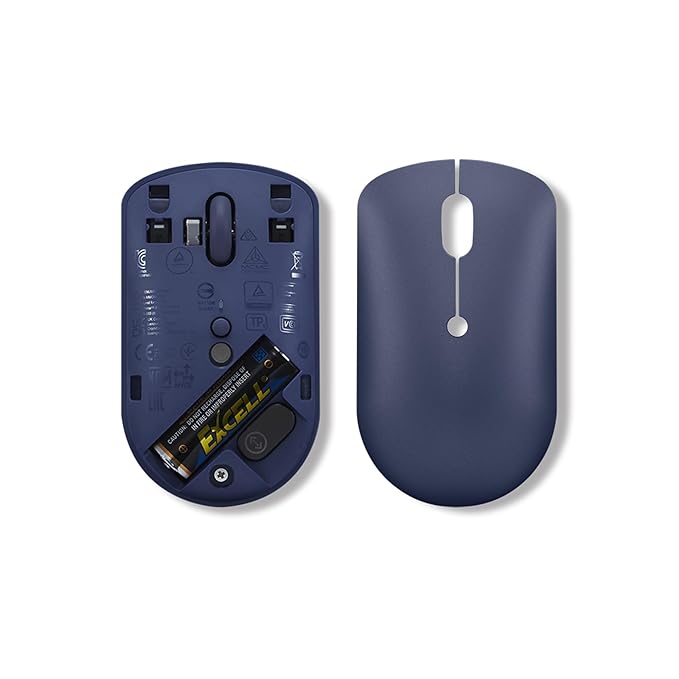 Lenovo 540 USB-C Compact Wireless Mouse (2400 DPI Sensor, 2.4GHz Wireless Nano USB, 4-Button (left click, right click, scroll click, DPI)|Ambidextrous Design | 3 Year Warranty |Abyss Blue)