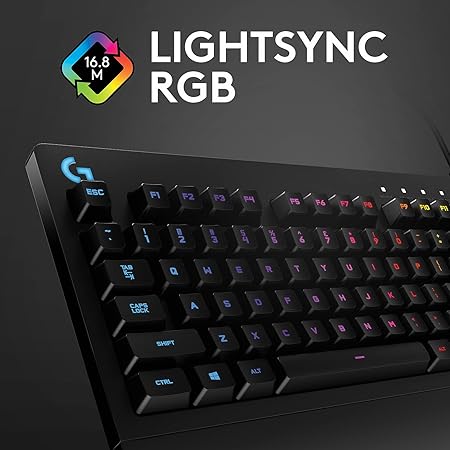 Logitech G G213 Prodigy USB Gaming Keyboard with LIGHTSYNC RGB Backlit Keys, Spill-Resistant, Customizable Keys, Dedicated Multi-Media Keys (Black)