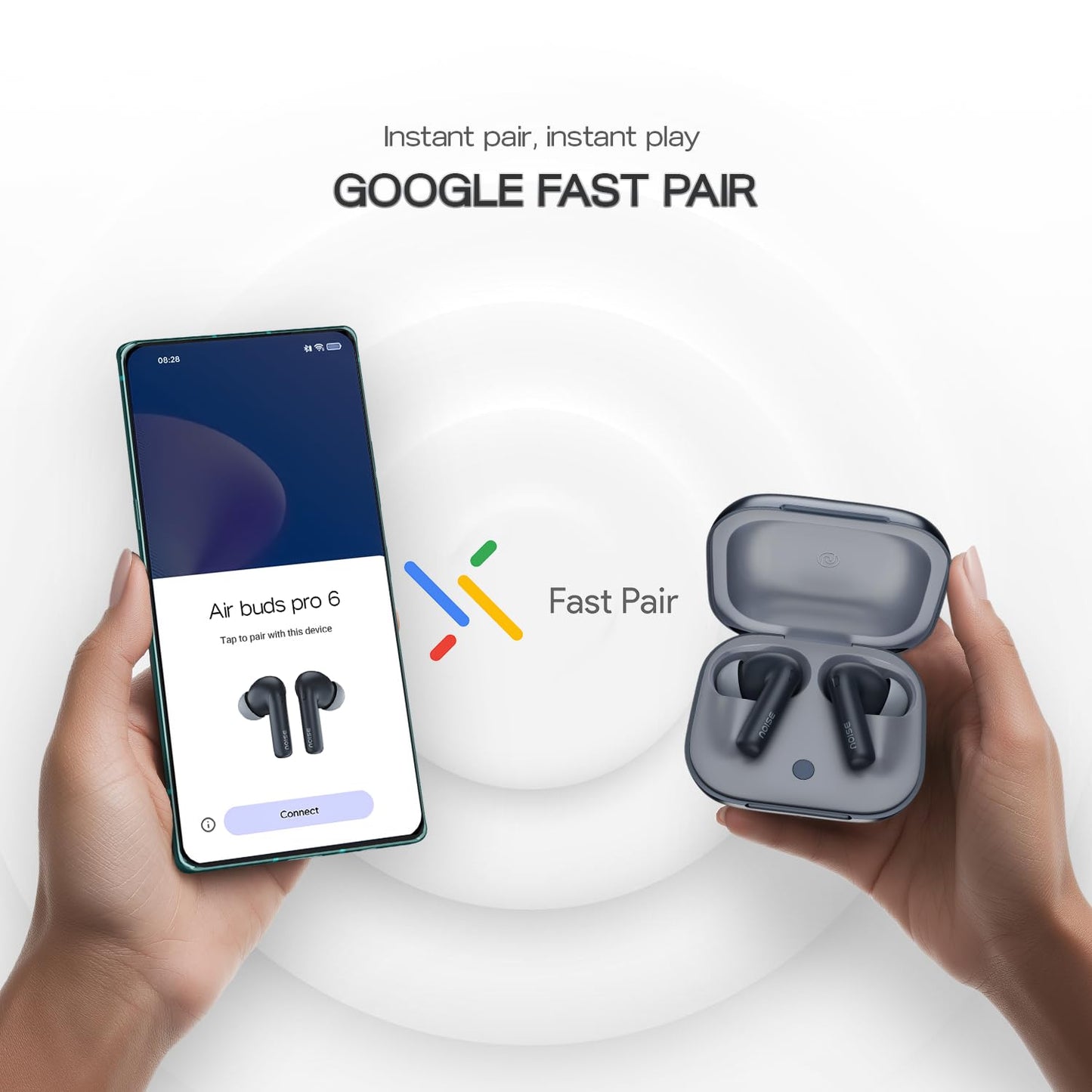 Noise Newly Launched Air Buds Pro 6 in-Ear Truly Wireless Earbuds with Hybrid ANC (up to 49dB) - 3 color options