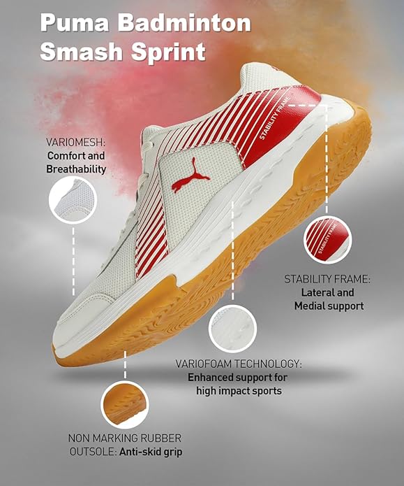 Puma Unisex Adult Badminton Smash Sprint Tennis Shoe