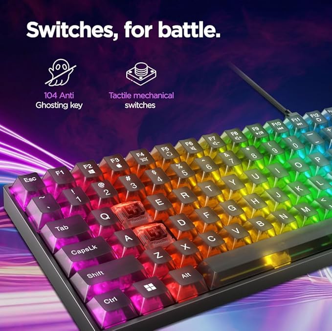 Lenovo Legion K510 Mini Pro Gaming Keyboard, 16.8 Million Colors RGB Per Key, Programmable |100% Anti Ghosting Mechanical switches |Customizable| USB 2.0 Interface