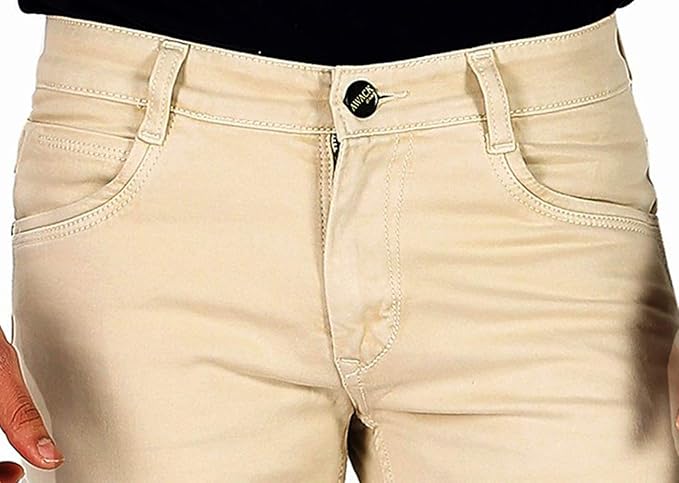 Basilio Cotton Knitted Fabric Stretchable Denim Regular Fit Mid Rise Jeans Pant for Men