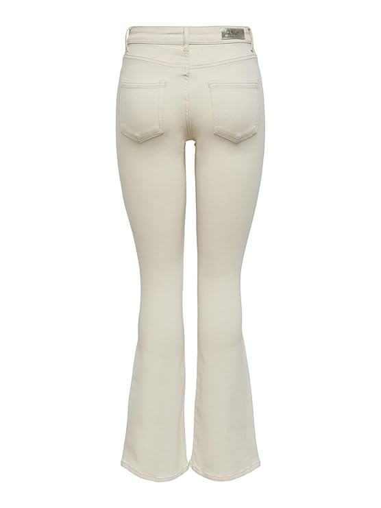 ONLY Women's Mid Rise Bootcut Flared Jeans | Stretchy & Stylish Retro Look