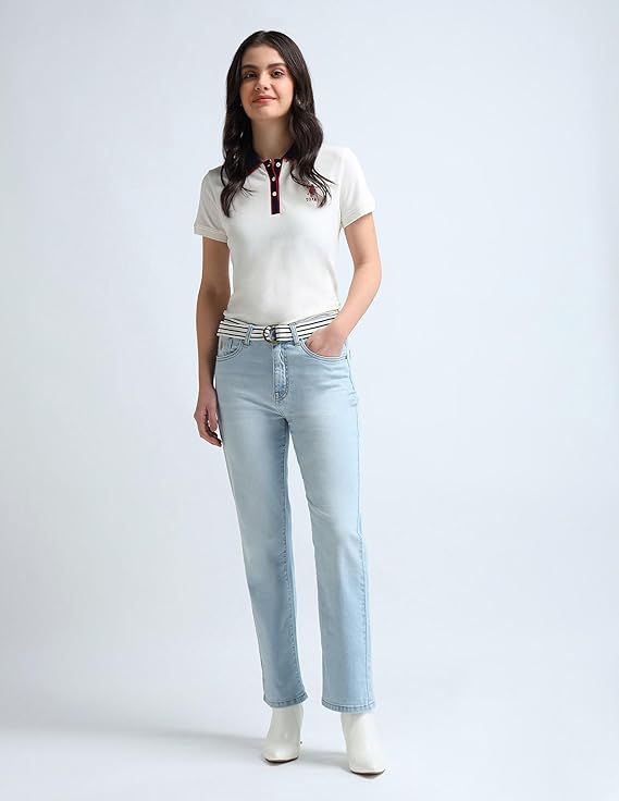 U.S. POLO ASSN. Women's Straight Fit High Rise Jeans