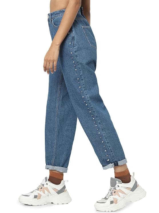 ONLY Women's Mid Rise Relaxed-Fit Mom Jeans | Boyfriend Jeans for Women